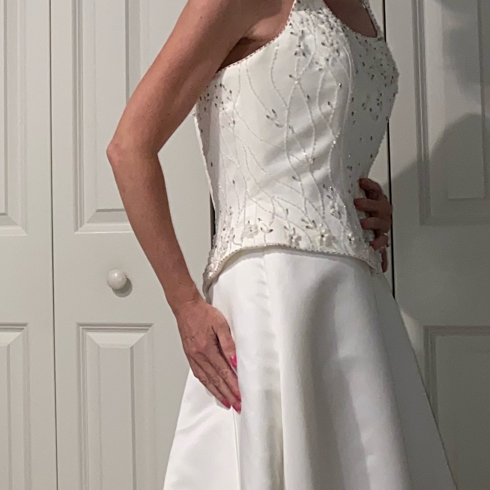 St. Patrick Beaded Wedding Gown Dress With FLAWS Bridal Flawed   As Is